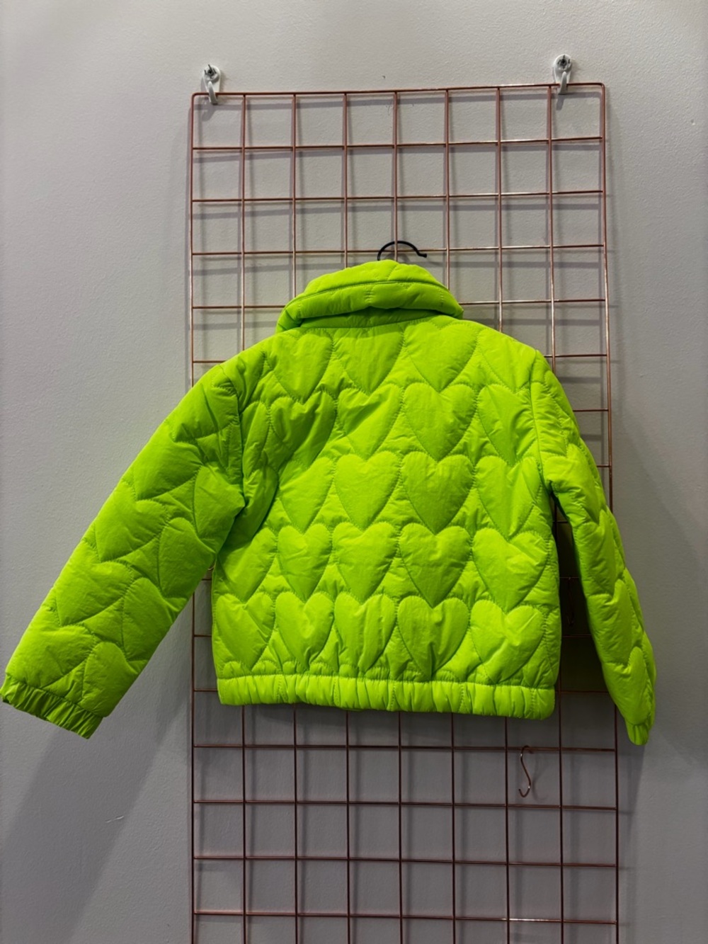 MIA Kids Bright Lime Quilted Heart Puffer Jacket - Picture 3 of 3